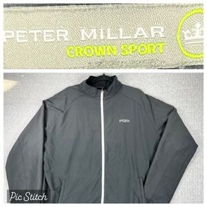 Peter Millar Merge Hybrid Jacket Men's Large Black Red Hill Full Zip performance